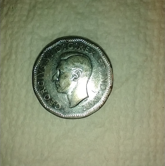 1944 Canadian tombac George 6 victory nickel - Picture 2 of 2